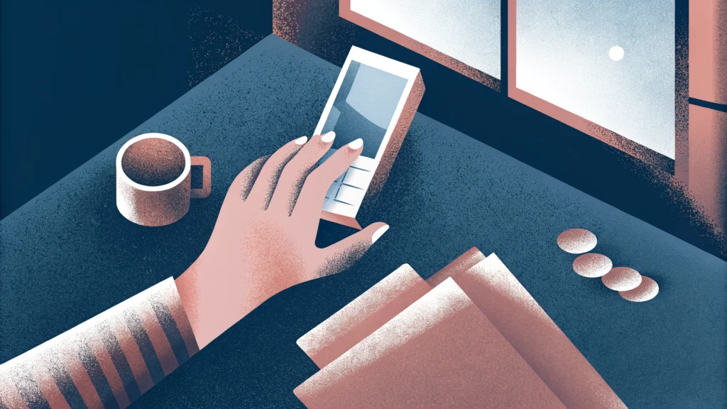 Чаевые в Европе — рука над платёжным терминалом в кафе, монеты на столе